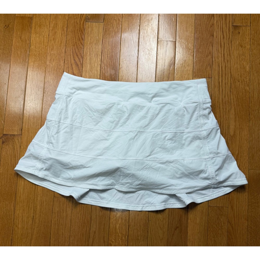 Lululemon Pace Rival Skirt Tall White Size 12 Pleated Tennis Skort LW8A85T